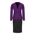 thumbnail image 5 of Women's 2 Piece Suit Skirt Set Business Casual Long Sleeve Blazer and Pencil Skirt Suits Work Office Outfits Dressy Elegant Blazer Jackets Matching Sets Work Midi Skirt Suit, 5 of 5