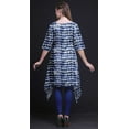 thumbnail image 2 of Bimba Kurti Asymétrique Imprimé Shibori Vague Bleue pour Femmes Robe d'Été Indienne Tunique TTG, 2 of 6