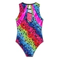 thumbnail image 4 of Doomiva Kids Girls Metallic Sleeveless Gymnastics Leotard Ballet Dance Unitard Tumbling Camisole Top Rainbow 8, 4 of 7