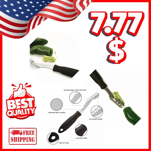 Jalapeño Corer & Cutter – Kitchen Pepper Slicer Tool For Tomato & Fruit Prep