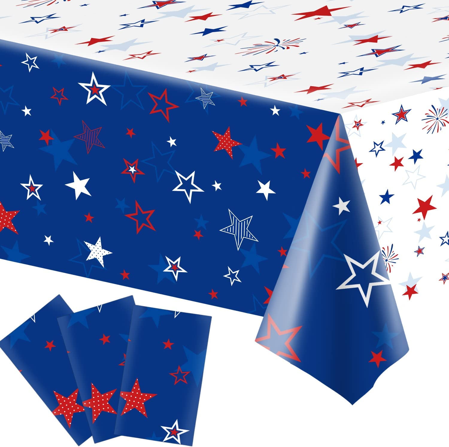3 Pack Patriotic Tablecloth Decorations for 4th of July Independence