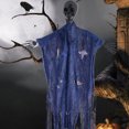 thumbnail image 4 of AQQW Halloween Skeleton Decoration, 5.4ft Poseable Life-Size with Glowing Eyes, Suitable for Cemetery, Haunted House, Pirate Theme and Other Holiday Props Decoration - Indoor/Outdoor Use (Black), 4 of 8