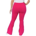 thumbnail image 3 of Women's High Rise Cotton Flare Leggings - Plus Size, FUCHSIA, 2XL, 3 of 5