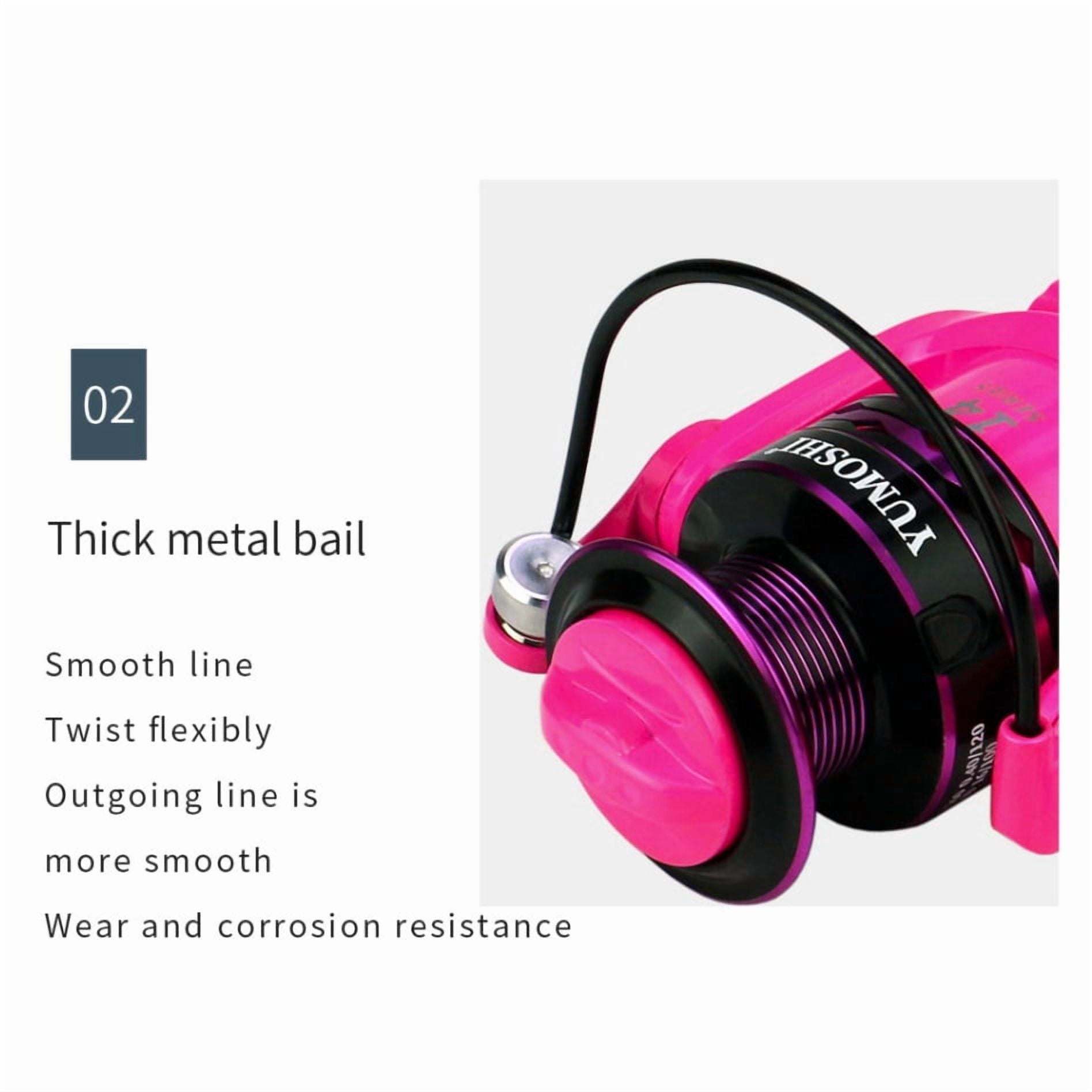 Pink Spinning Fishing Reel 2000-7000 Fishing Reel Saltwater Aluminum Alloy Spool Fishing Summer Gear