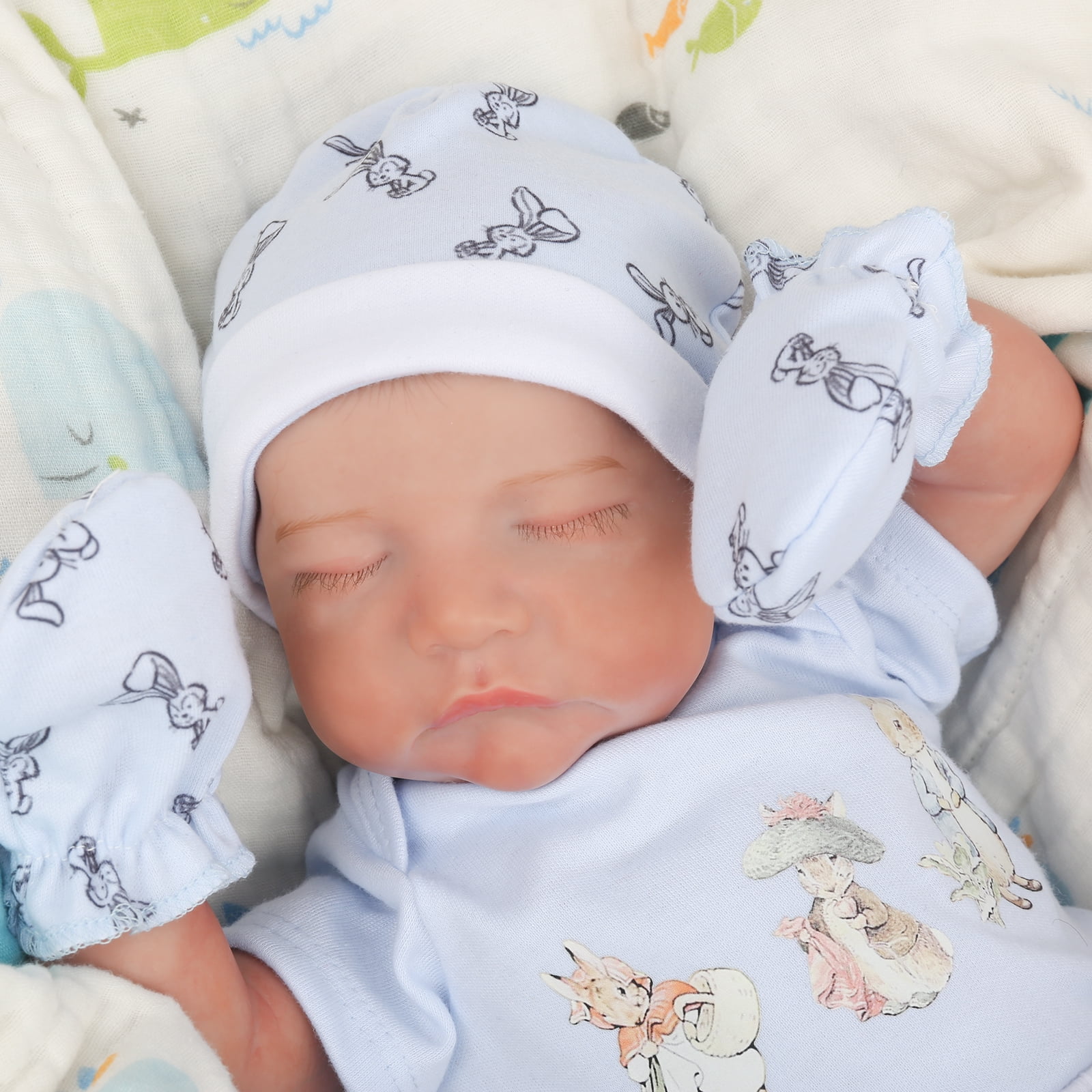 Realistic Reborn Baby Boy Doll Levi, 18 Inch Lifelike Sleeping Newborn, Soft Cloth Body with Poseable Limbs, Hand-Painted Details, Gift Box Set, Ideal for Kids Age 3+