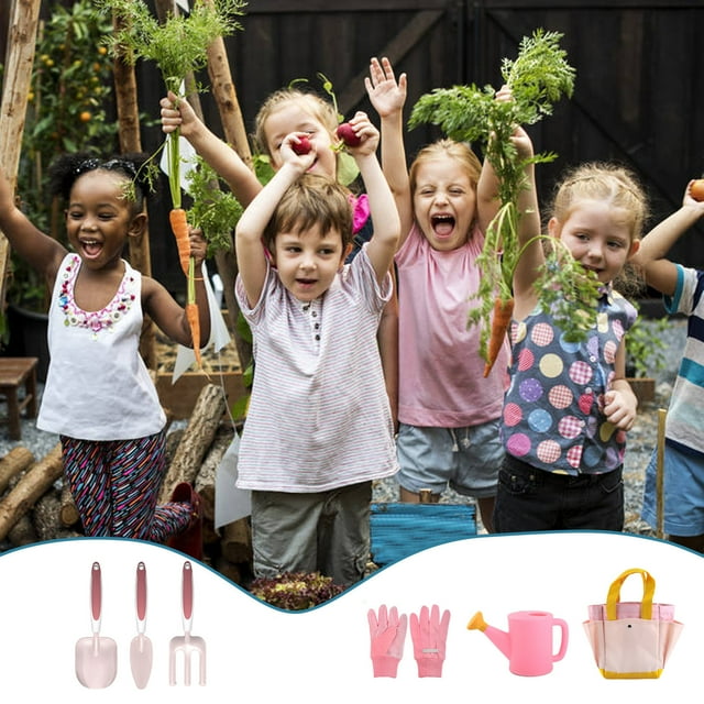 Juego de herramientas de jardinería para niños, juego de juguetes para bebés, 6 herramientas de jardín, equipo para exteriores para niños de 3 a 8 años, juguetes de jardinería para niños y niñas.