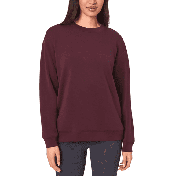 Mondetta Women's Cozy Active Crewneck Dark Red 3X