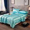 thumbnail image 4 of Beautynvta Summer Ice Silk Quilt, Lightweight Comforter Cooling, Double-Sided Cool Design Soft Cooling Blanket for Night Sweats Hot Sleeper, 78.74''x59.06'', Sky Blue, 4 of 9