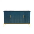 thumbnail image 3 of Pasargad Home Edgar Teal Sideboard, 4 Doors, 6 Shelf & Gold Polished Metal Frame, 3 of 11