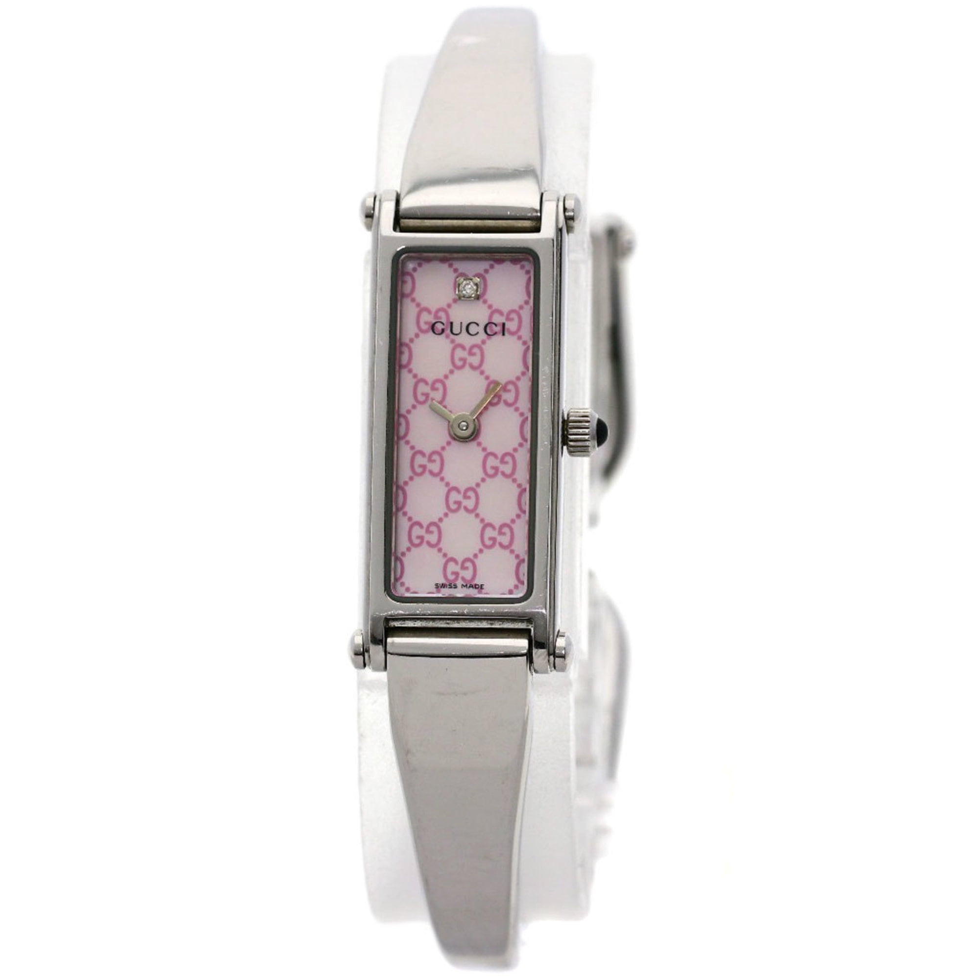 Pre-Owned GUCCI Gucci G Metro square quartz pink shell dial