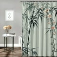 Chilfamy Bamboo Plant Flowers Bird Shower Curtains for Chic Elegant