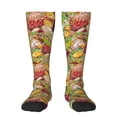 thumbnail image 1 of Fotbe Bright Mushrooms Calcetas Divertidas Estampadas para Hombre y Mujer, Calcetas de Algodón hasta la Rodilla para Caminar, Correr, Enfermería y Embarazo, 1 of 6