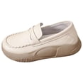 thumbnail image 4 of Zapatos informales de PU para mujer, zapatos de suaves y cómodos, zapatillas de deporte sin cordones, parte inferior gruesa, ropa de calle beis 39, 4 of 8