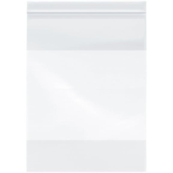 Plymor 9" x 12" (Case of 1,000), 2 Mil with White-Block Zipper Reclosable Plastic Bags