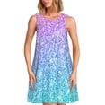 thumbnail image 1 of Balery Multicolor Glitter Vestidos de verano para mujer con estampado: vestido holgado sin mangas, vestido playero informal y cómodo para días calurosos., 1 of 7