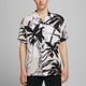 thumbnail image 2 of Camisas De Mezclilla Para Hombre Camisa informal con estampado Floral de solapa suelta para hombre, puños de manga corta con botones, camisa Floral estilo puerto, Top de verano hawaiano (White, M), 2 of 3