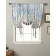 thumbnail image 2 of Blue Brown Forest Tie Up Curtains for Kitchen Bathroom Bedroom Windows 63 Inch Length, Modern Oil Painting Art Balloon Drape Curtains Shade Rod Pocket Drapery Curtain Panel, 46"x63", 2 of 7