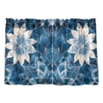 thumbnail image 7 of Yayeee Kitchen Curtains Tier Pair Light Filtering 27"x24" Rod Pocket Short Cafe Window Panel, Deep Blue Flower Pattern, 7 of 7
