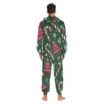 thumbnail image 7 of Red Green Christmas Tree Candy Snowflakes Adult's Hoodie Onesie Jumpsuit One-Piece Pajamas with Zipper Unisex for Holiday XL, 7 of 7