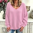 thumbnail image 6 of Chiccall Fall Sweaters for Women Oversized V‑Neck Long Sleeve Knit Pullover Top Winter Fashion Lantern Sleeve Solid Sweater, 6 of 7