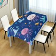thumbnail image 4 of Yayeee Tablecloths 54" x 54" Rectangle Wrinkle Resistant Party Table Cover, Light Pink Jellyfish, 4 of 8