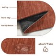 Brick Red Area Rug 5x7 Washable Rug Non Slip Pure Color Stripes Linen ...