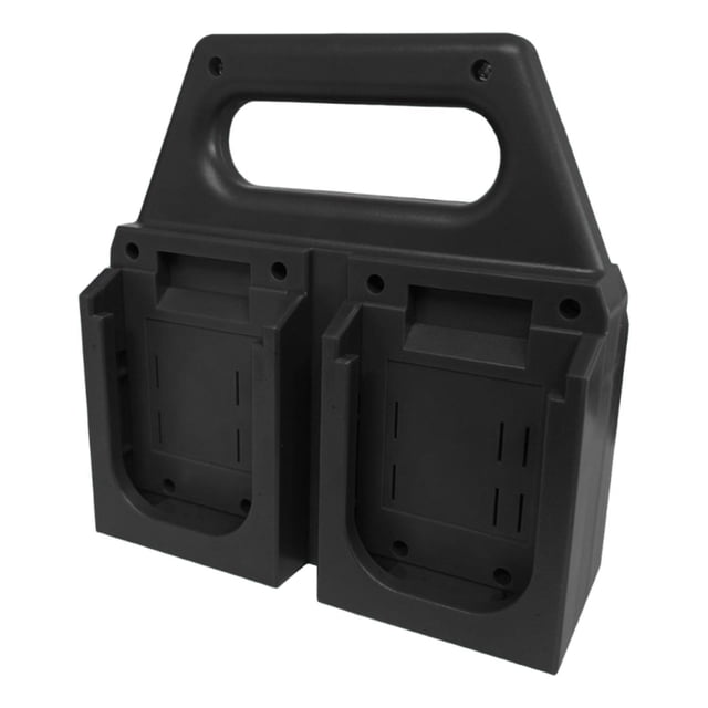 Portapilas negro ligero, práctico y resistente, portátil, para batería de 18 V, accesorios para espacio de trabajo, organizador portátil de 4