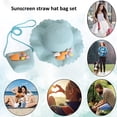 thumbnail image 5 of Sombrero de 56-58cm de circunferencia, sombrero para el sol para mujer, protector solar de verano, sombrero para el sol, sombrero de paja para playa y conjunto de bolsa de paja, 5 of 5