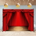 thumbnail image 4 of Telones de fondo para escenario de teatro, cortinas rojas, focos de escenario, suelo de madera rústico, telón de fondo para fotografía, festival, celebración, espectáculo, decoración, pancarta,, 4 of 5