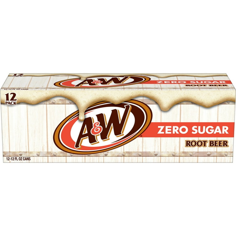 A&W Zero Sugar, Caffeine Free, Vanilla Root Beer Soda, 12 fl oz