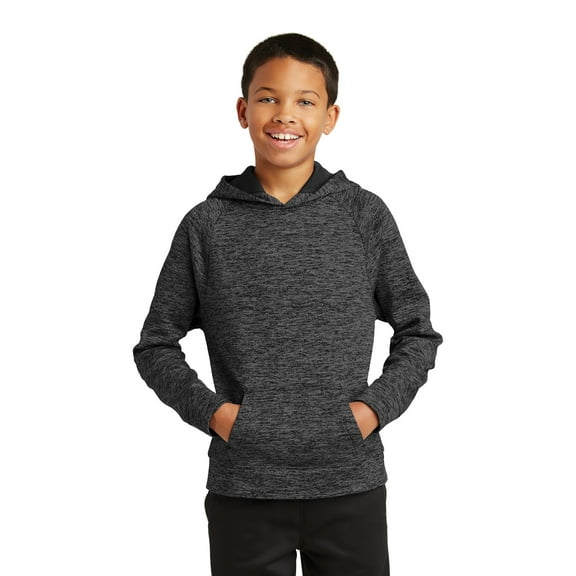 Sport Tek Teen Unisex Regular Electric Heather Pullover Grey-Black Ele Small