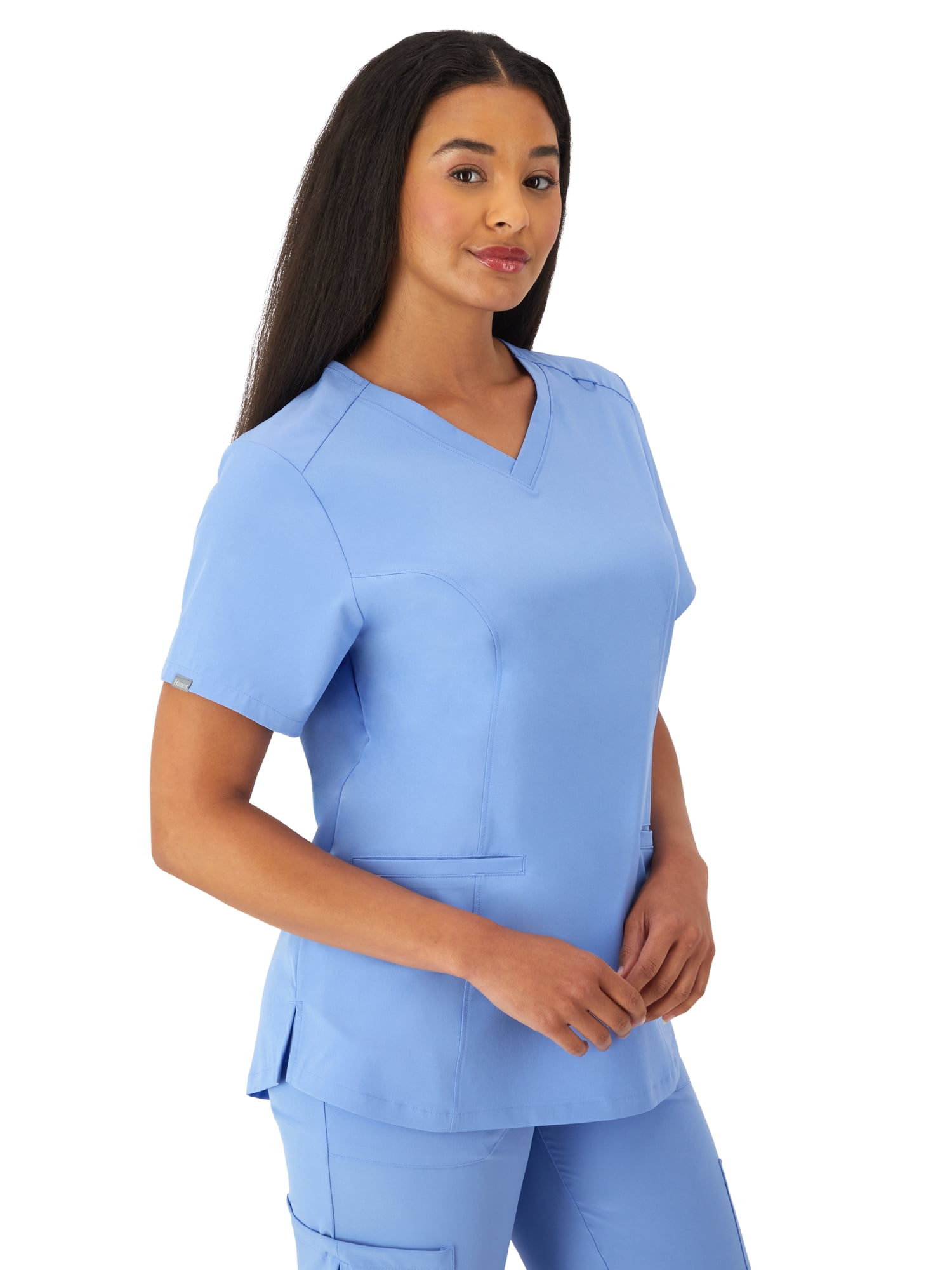 Hanes Womens Scrubs V-Neck Scrub Top, Comfort Fit, 2 Pockets, Sizes XS-3XL