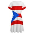 thumbnail image 5 of Puerto Rico Flag Short Sleeve Dress Women Summer Evening Dresses Ladies Sundress, 5 of 7