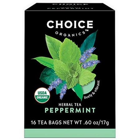 Choice Organics - Organic Peppermint Tea (6 Pack) - Compostable - Caffeine Free - 96 Organic Herbal Tea Bags