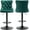 Green+black Base, variant on Stools Set of 2, Adjustable Upholstered Counter Height Barstools with Back and Black Footrest, Modern Velvet Swivel Barstools for Kitchen Counter
