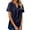 Dark Blue, variant on T Shirts for Women 2026 Summer Linen Lightweight Short Sleeve V Neck Loose Business Casual Office Work Tshirt Blouse