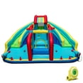 thumbnail image 1 of Patiojoy Inflatable Double Water Slide Park Giant Bouncy Castle w/ Obstacle Course 735W Blower Included, 1 of 9