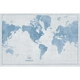thumbnail image 3 of Schlabach, Sue 14x11 Black Modern Framed Museum Art Print Titled - World Map White and Blue, 3 of 5