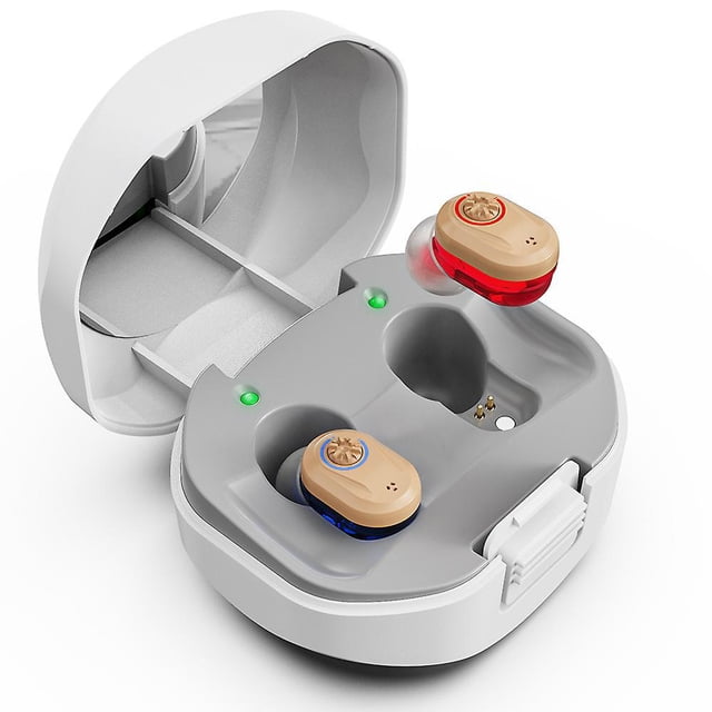 Audífono para personas mayores, audífonos recargables con cancelación de ruido, amplificador digital liviano para personas mayores, audífono recargable para sordera (