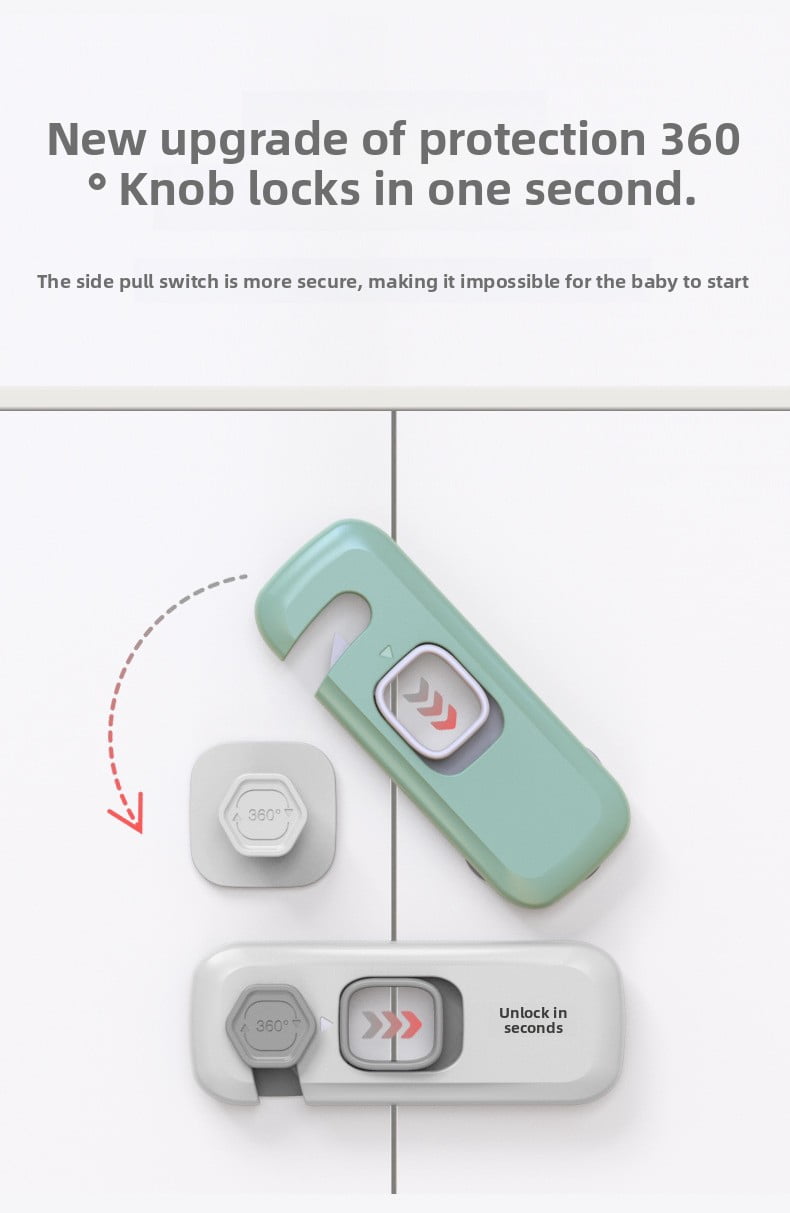 XIHAMA Child safety lock - 5 pieces, Light grey, anti-pinch drawer/fridge cabinet