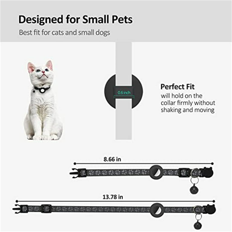 Pet Supplies : Dgerp Airtag Cat Collar Breakaway, Reflective Kitten Collar  with Apple Air Tag Holder and Bell for Girl Boy Cats, 0.4 Inches in Width  and Lightweight(Black) 