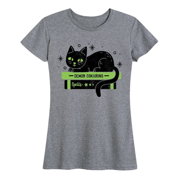 Instant Message - Cat and Spell Books Short Sleeve Graphic T-Shirt