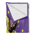 thumbnail image 2 of Dragon Soft Flannel Fleece Throw Blanket, Night Sky with Fierce Creature Moon and Stars, Cozy Plush for Indoor and Outdoor Use, 60" x 80", Blue Violet Yellow, by Ambesonne, 2 of 5