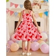 thumbnail image 6 of Arshiner Toddler Girls Valentines Red Heart Sundress Summer Party Casual Spaghetti Strap Midi Dresses for 4-5Y, 6 of 7