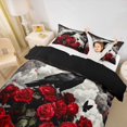 thumbnail image 3 of Homewish Gothic Raven Red Rose Twin Duvet Cover for Kids, Romance Bird Butterfly Twin Bedding, Black Reversible, 2pcs, 1 Duvet Cover and 1 Pillowcase, 3 of 6