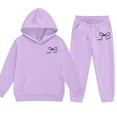 thumbnail image 4 of Hessimy Toddler Boys Girls Spring Summer 2Pcs Crewneck Long Sleeve Sweatshirt Casual Pants Soft Sweatsuit Set(Purple,2-3 Years), 4 of 6