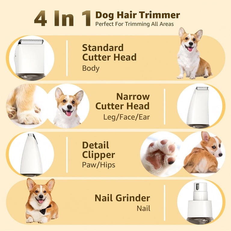 Skdwakiz 4-in-1 Dog Grooming Clipper Kit with LED photo 2