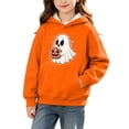 thumbnail image 2 of Unisex Boys Girls Fashion Print Hoodies Long Sleeves Hooded Pullover Sweatshirt Fall Winter Halloween Top Clothes Orange 9-10 Years, 2 of 7