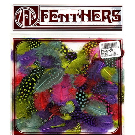 Loose Guinea Plumage Mix Dyed - Day Glo Mix