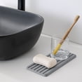 thumbnail image 1 of Almohadilla de barro de diatomita | Alfombra absorbente de agua de aislamiento térmico | Diseño de flor hueca | Cojín de taza de té de mesa | Blanco/Gris/Verde | 40x10x1cm | 1 ud., 1 of 4